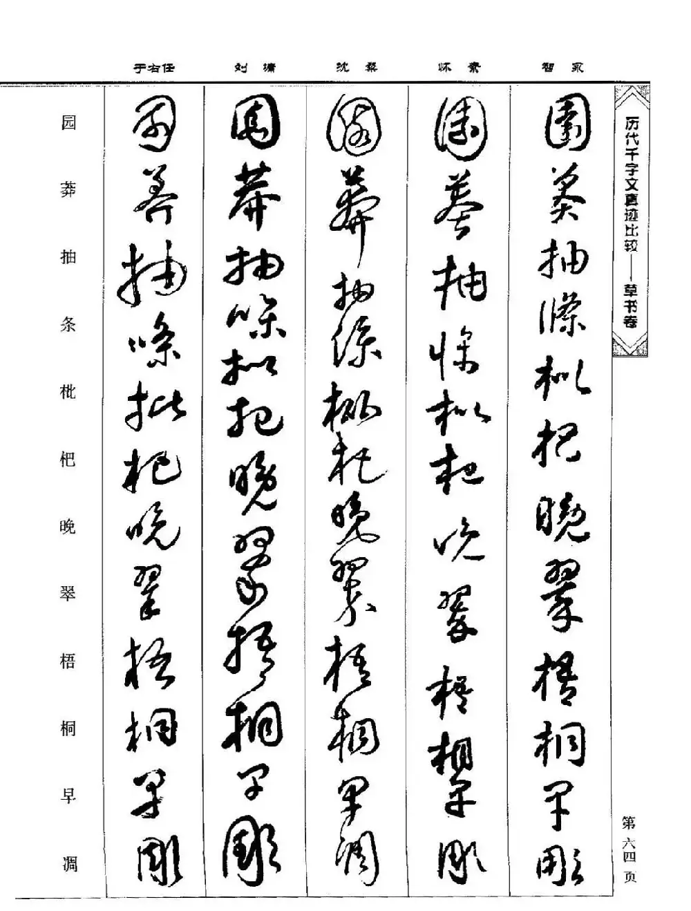 草书图书《历代千字文真迹比较-草书卷》 | 毛笔字帖范本