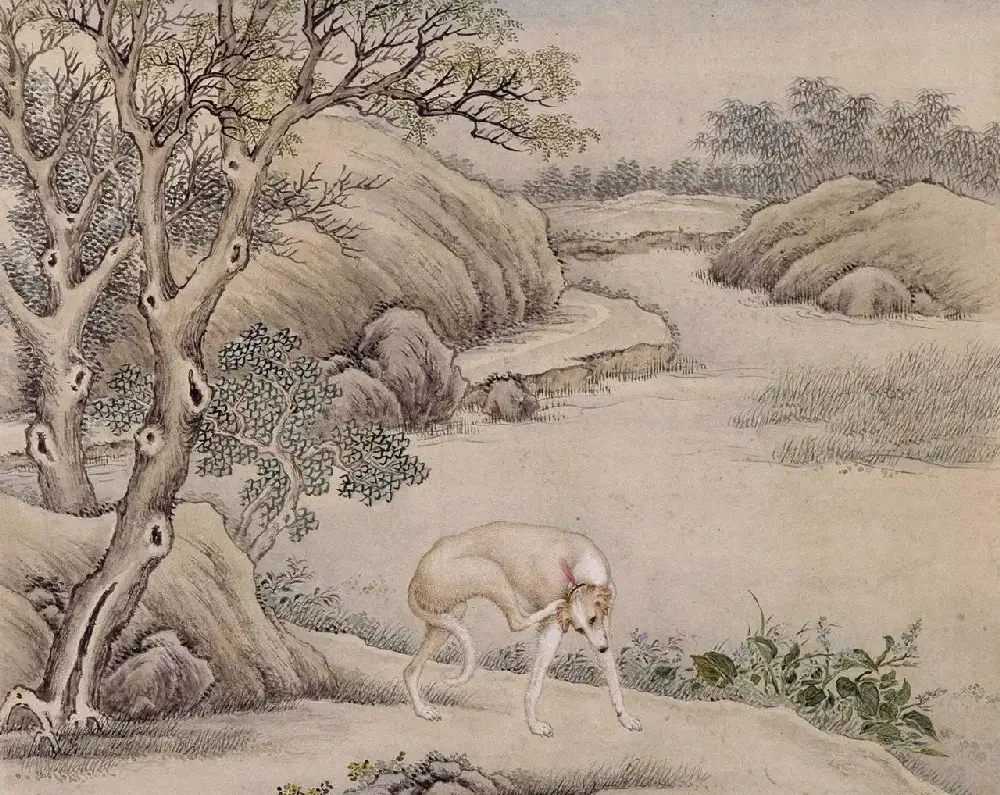 清代嵇璜书法+艾启蒙绘画《十骏犬图册》 | 传世书法作品鉴赏