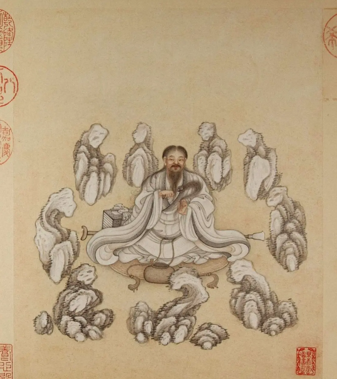 清代字画欣赏《罗汉册》（张照书法+冷枚绘画） | 传世书法作品精选