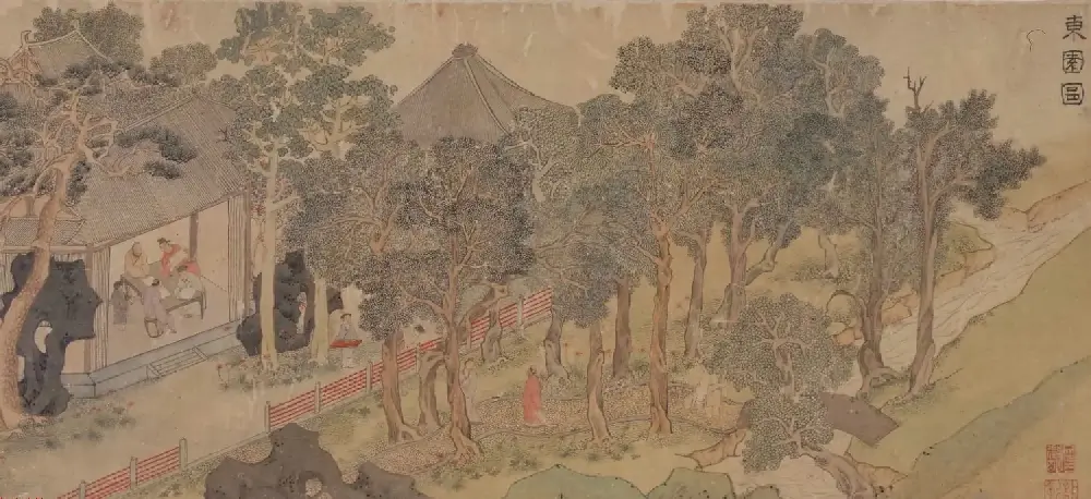 文徵明绘画作品欣赏《东园图卷》 | 传世书法作品欣赏