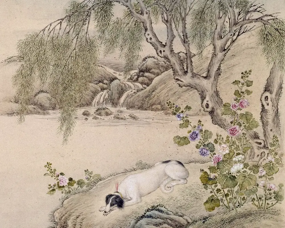 清代嵇璜书法+艾启蒙绘画《十骏犬图册》 | 传世书法作品鉴赏