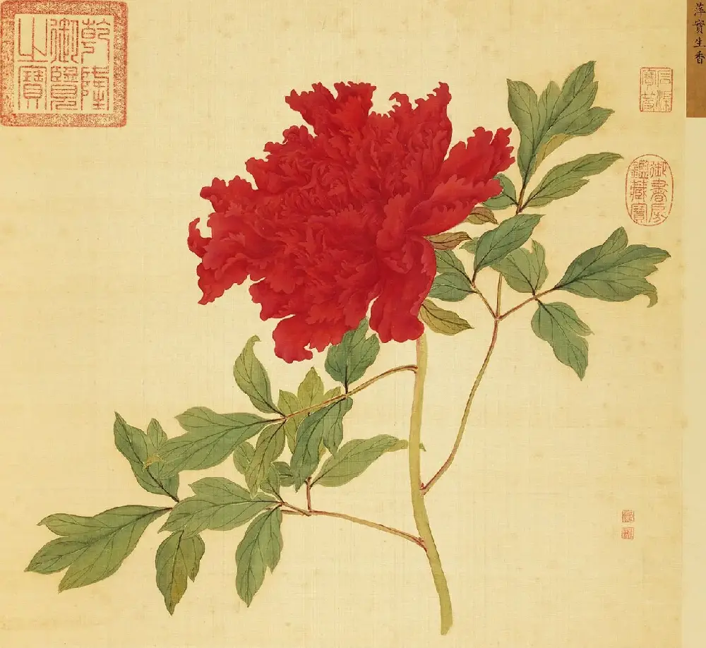 宫廷书法家戴临行书《题蒋廷锡牡丹谱》 | 传世书法作品欣赏